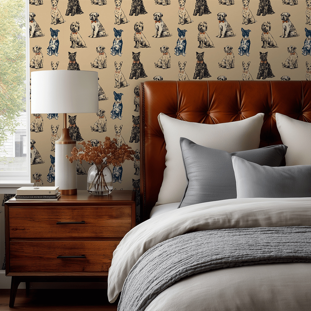 Papel Tapiz Moderno Caninos Elegantes para Recámara y Sala