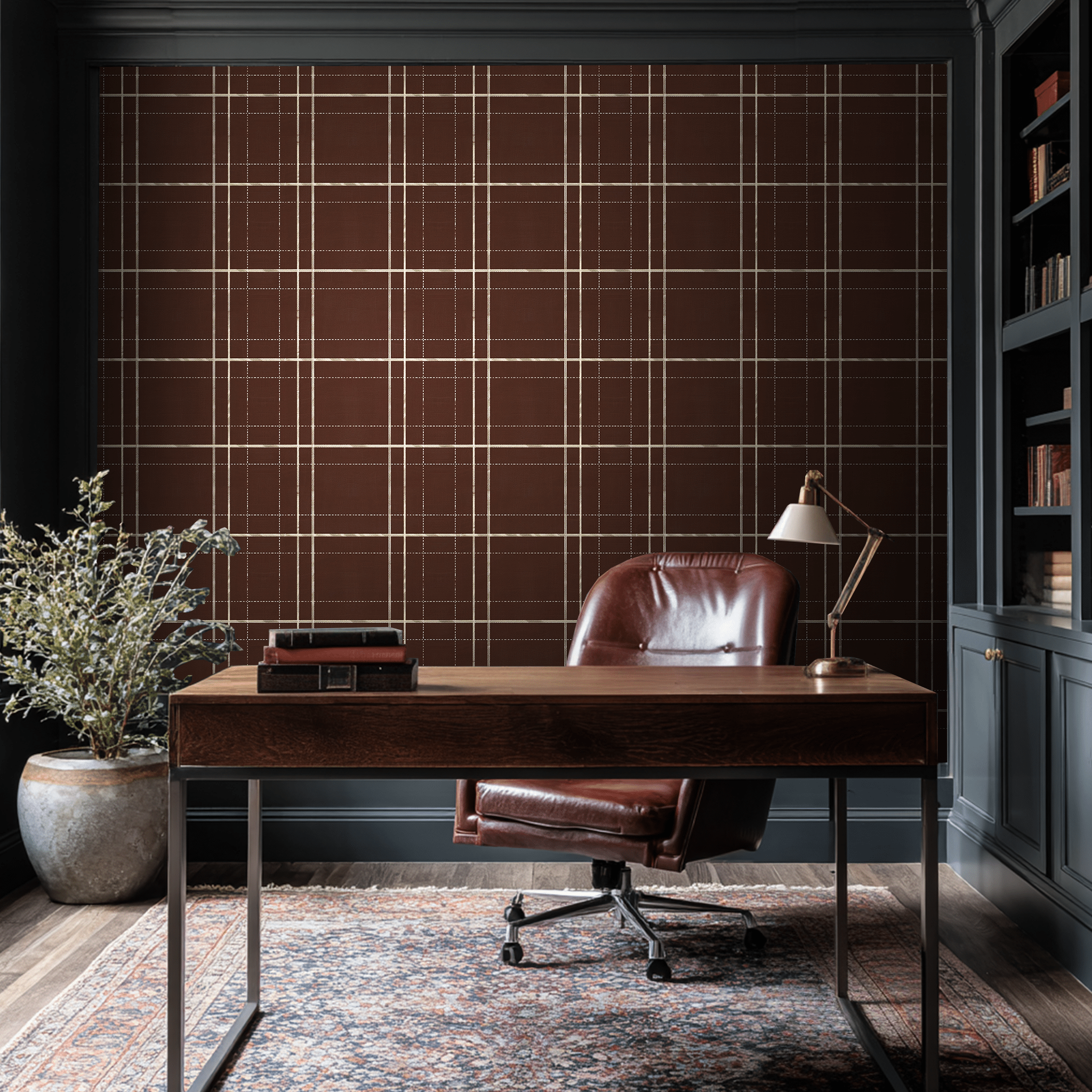 Papel Tapiz Tartán Mocha Elegancia Atemporal para Pared