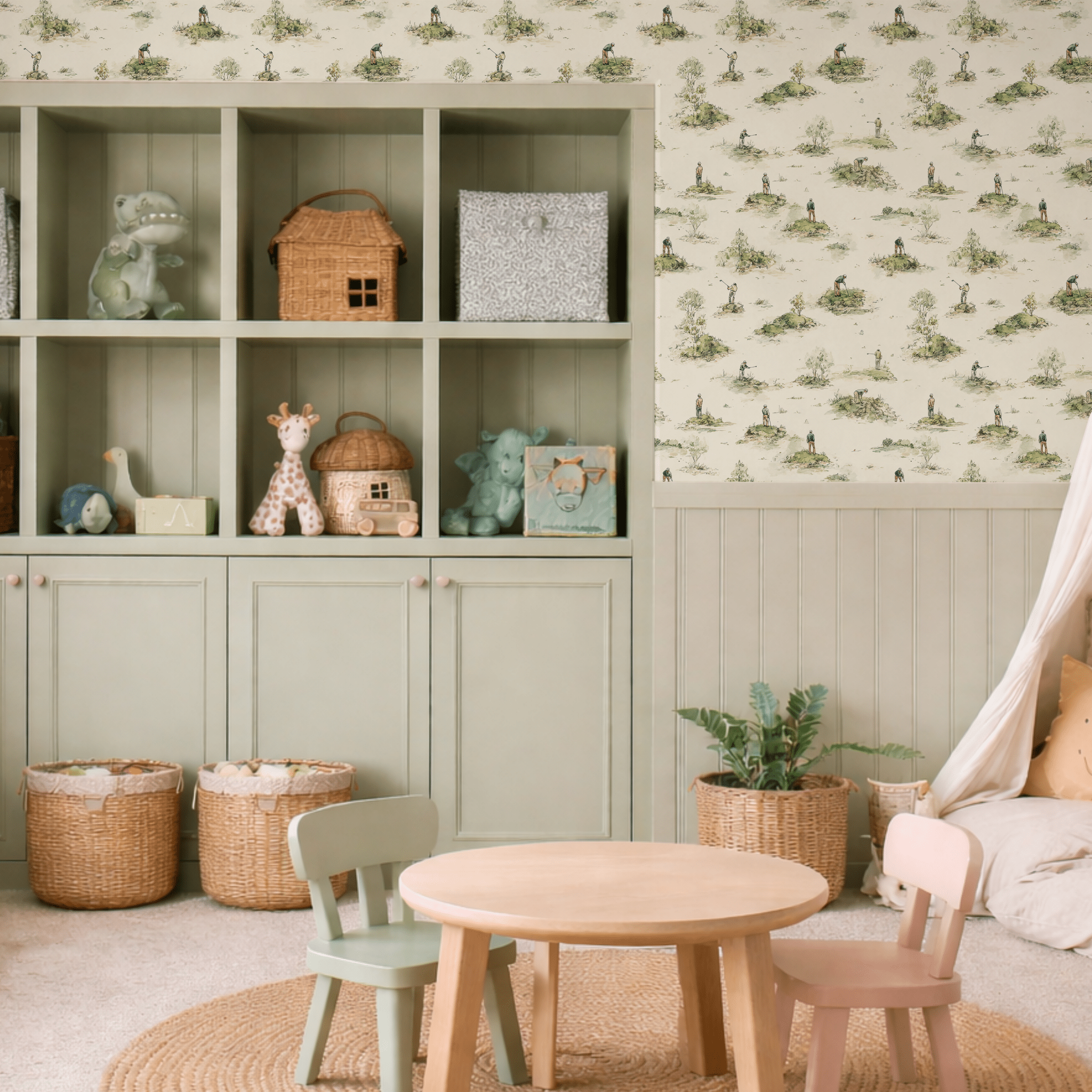 Papel tapiz infantil naturaleza tranquila para pared
