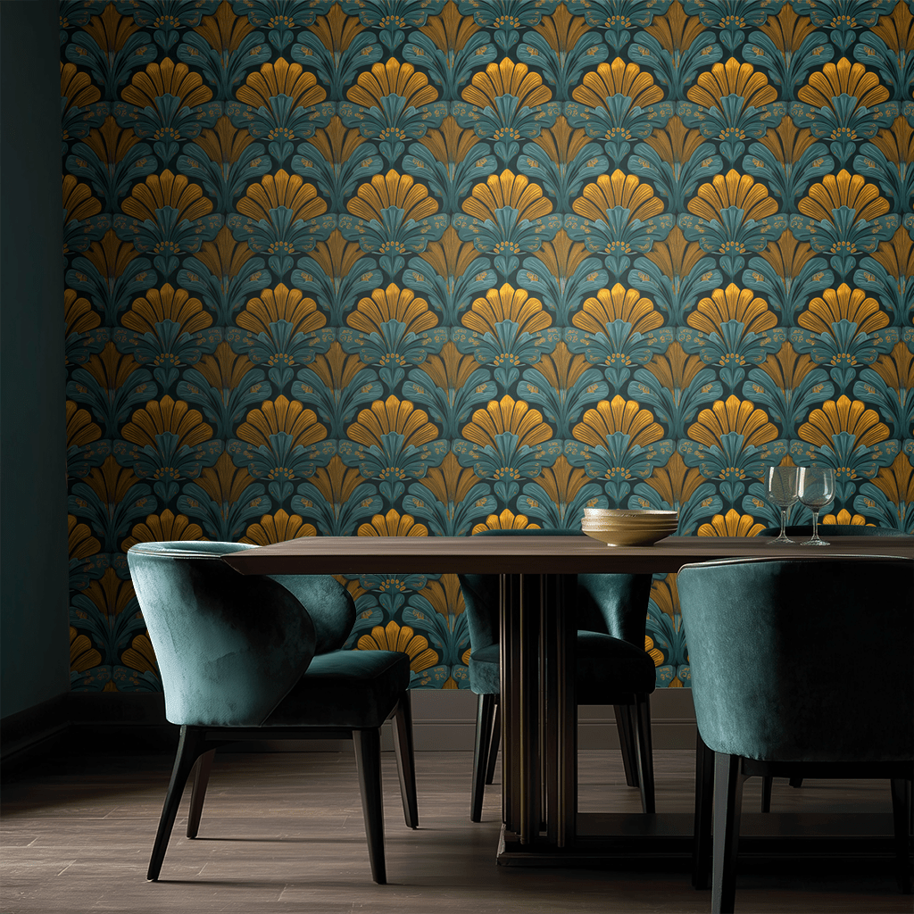 Mural Amberhall Flor de Ámbar Elegante para Sala y Comedor