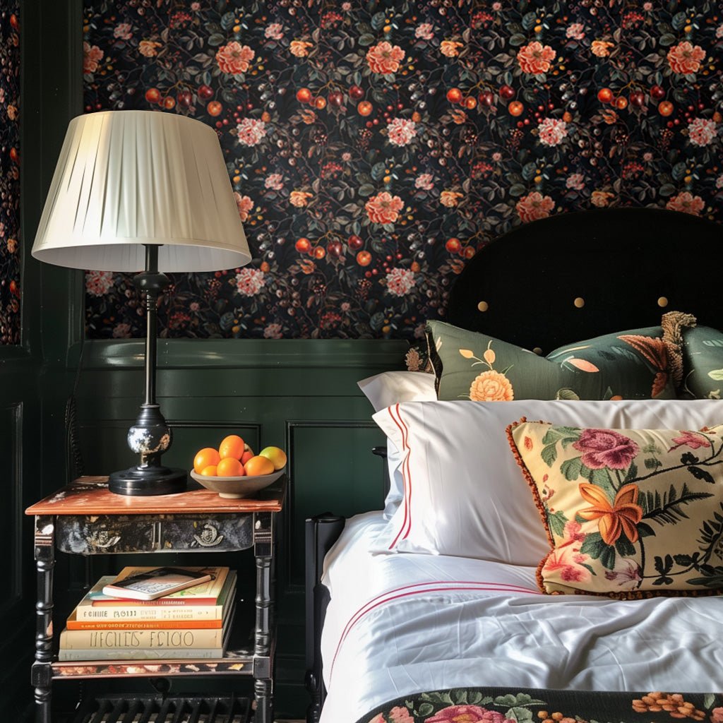 Modelo Mural Bernice Jardín Oscuro Floral para Pared