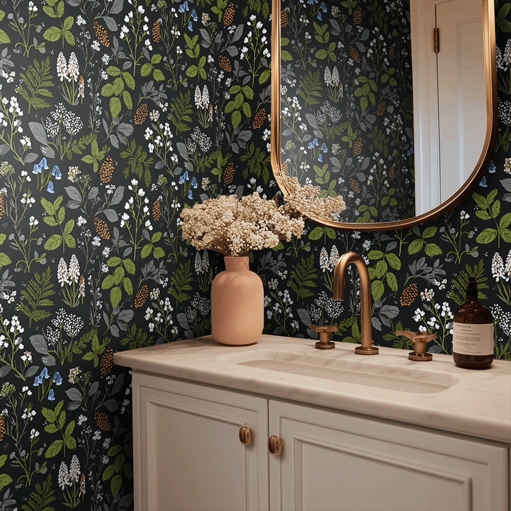 Papel tapiz decorativo Mural Bosque Encantado diseño floral