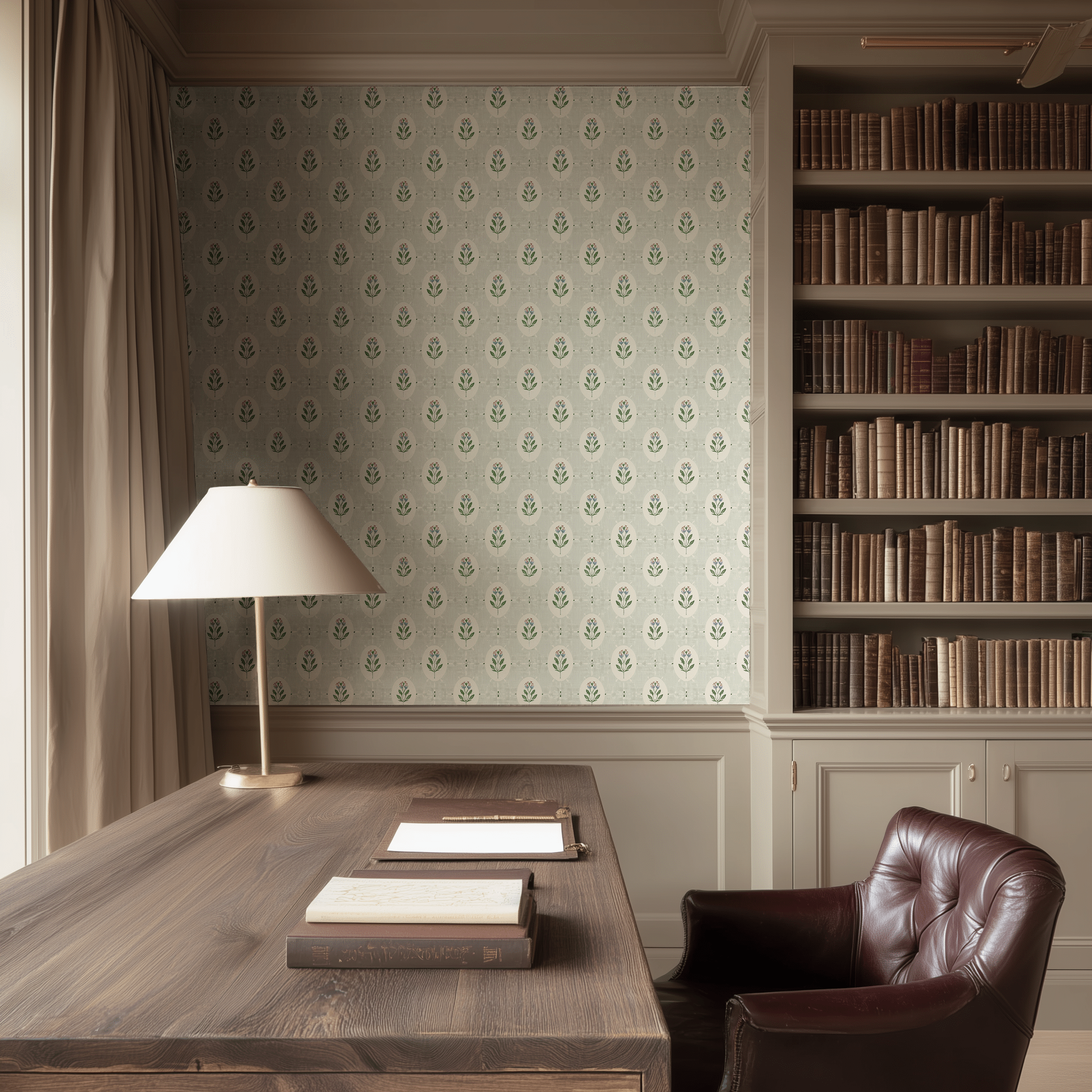 Mural Hoja Noble: Papel Tapiz Decorativo Elegancia Clásica