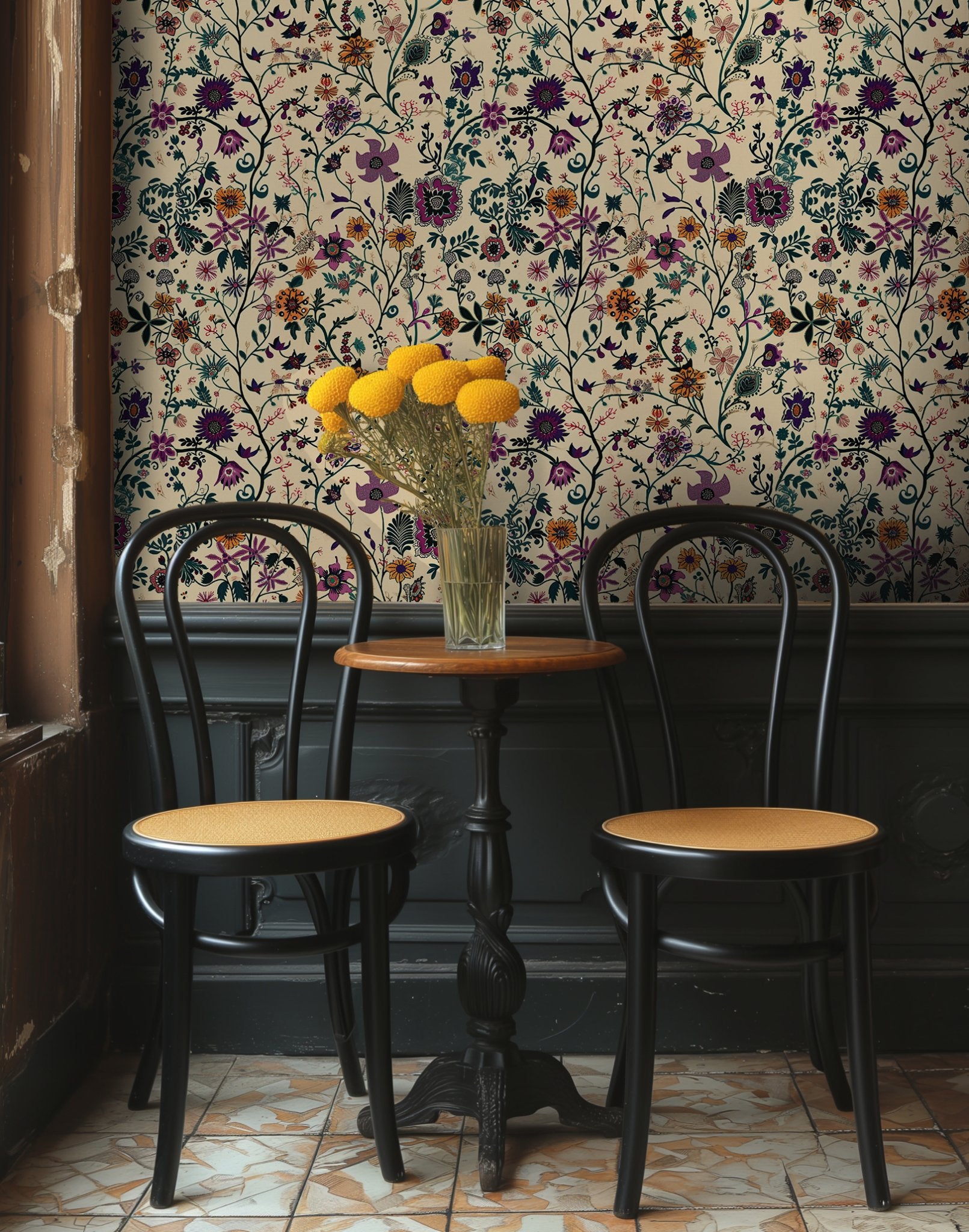 Modelo Mural Liddy-Jo Jardín Mexicano Floral, papel tapiz decorativo