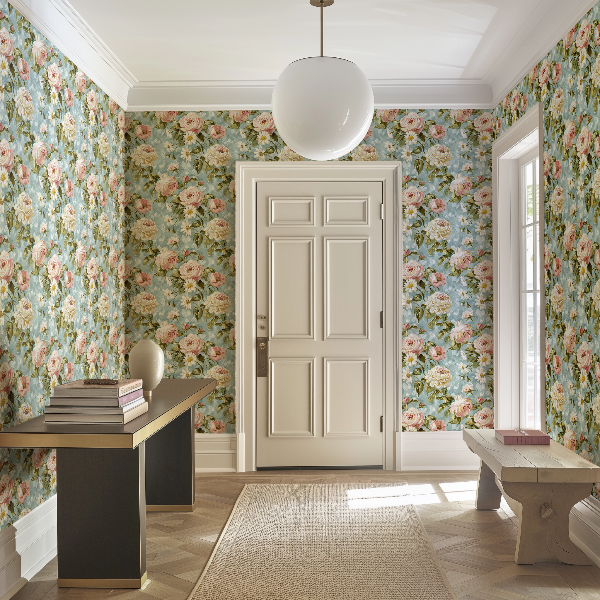 Tapiz Modelo Louisa Jardín Romántico Floral para Pared