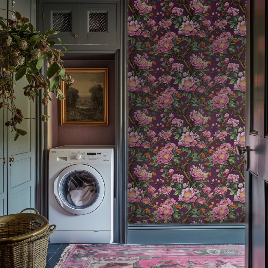 Mural Rosabelle Bloom para Pared con Flores Majestuosas