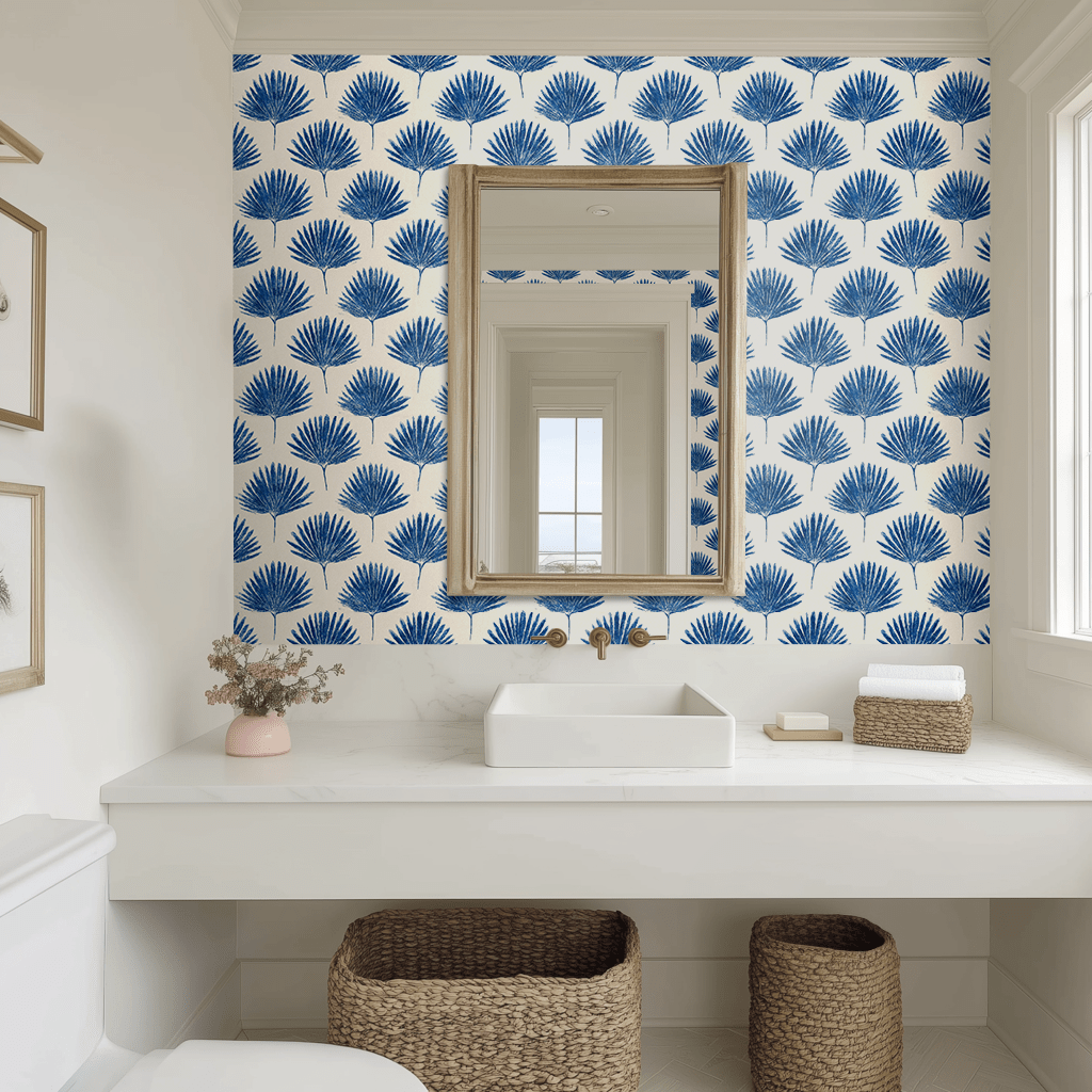 Papel tapiz Palmas Azules Estilo Playa para Pared