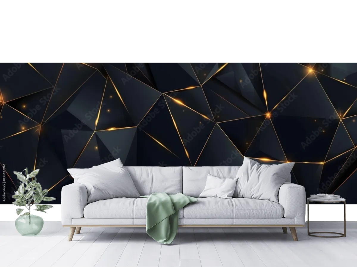 Modelo Mural Geométrico Nocturno Lux - Fotomural para Decoración de Sala