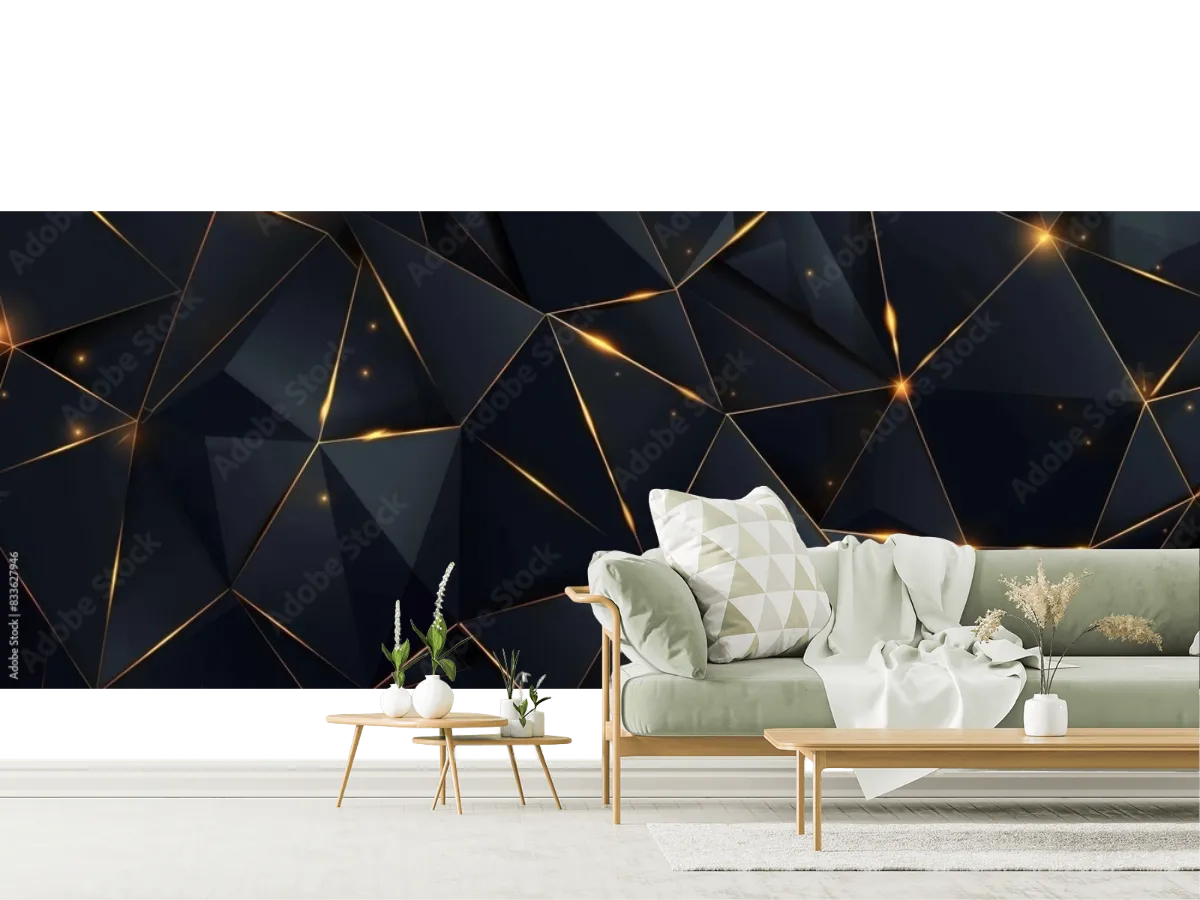 Modelo Mural Geométrico Nocturno Lux - Fotomural para Decoración de Sala