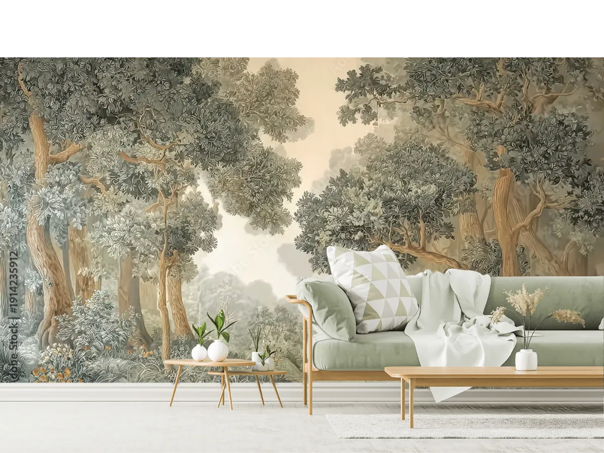 Mural Bosque Encantado Amanecer en Vinil Arquitectónico