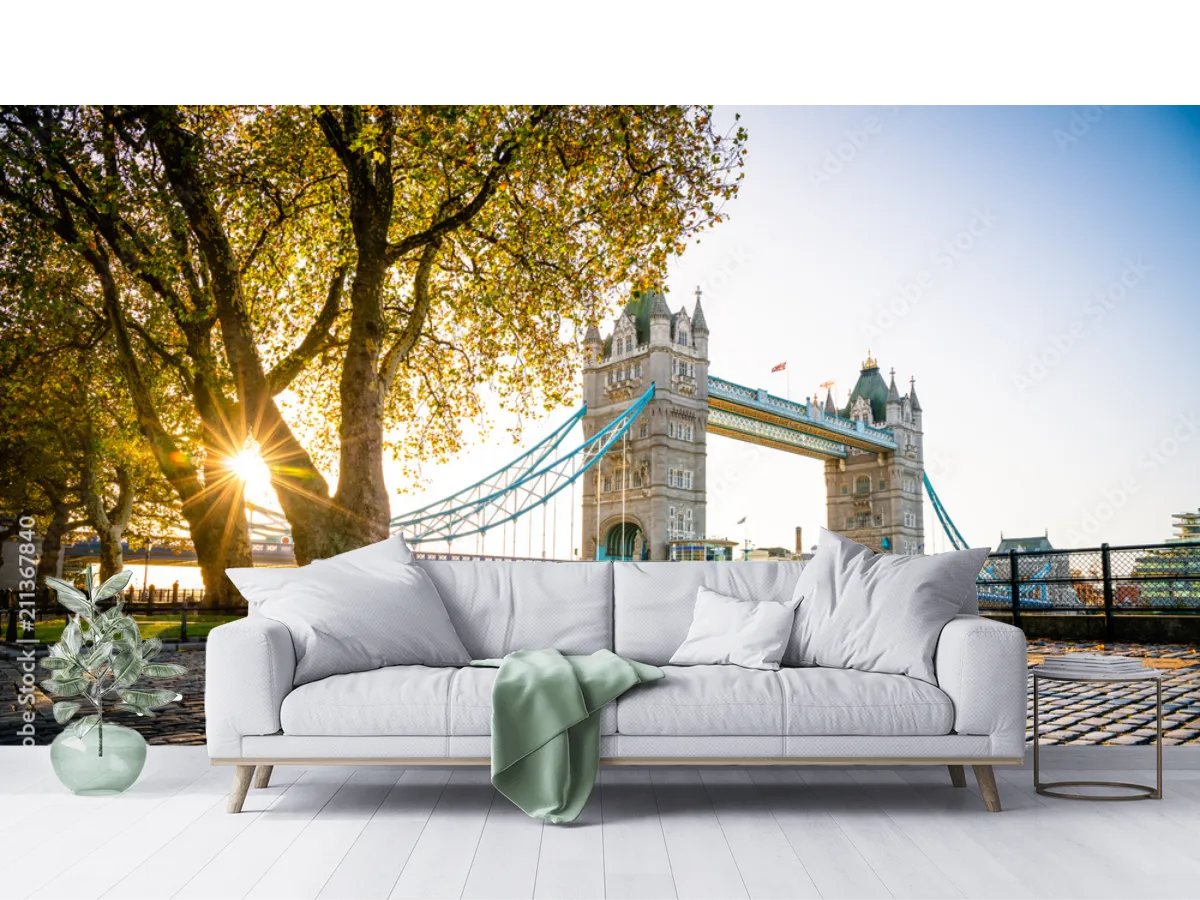 Mural Londres Amanecer en Vinil Arquitectónico para decoración de sala
