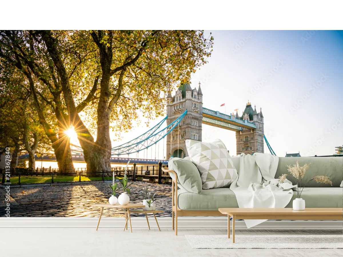 Mural Londres Amanecer en Vinil Arquitectónico para decoración de sala