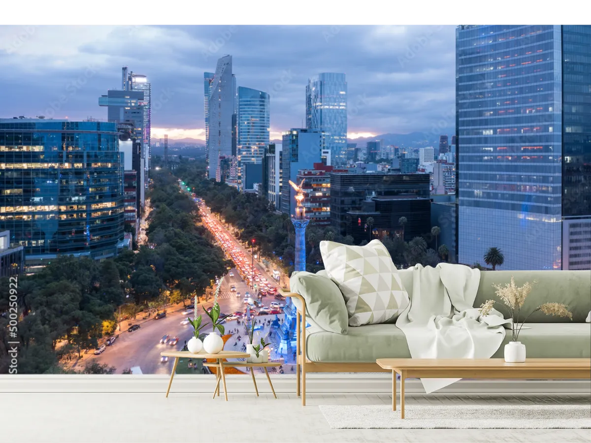 Mural Paseo Reforma Aurora CDMX fotomural vinil arquitectónico