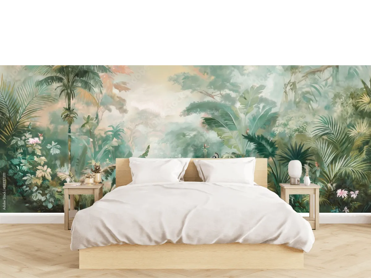 Modelo Mural Selva Encantada con Vinil o Papel Tapiz Decorativo
