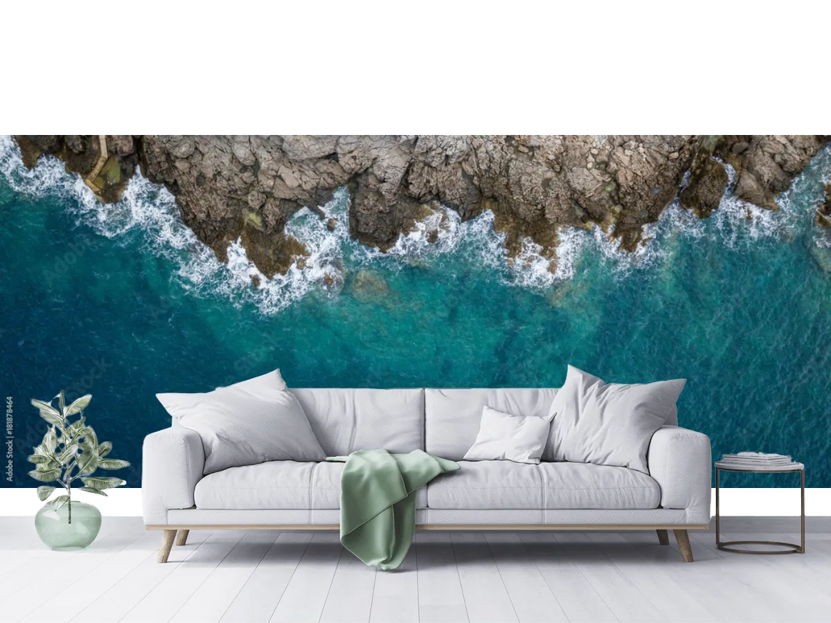 Mural Costa Turquesa para Sala o Recámara - Fotomural Vinil o Papel Tapiz