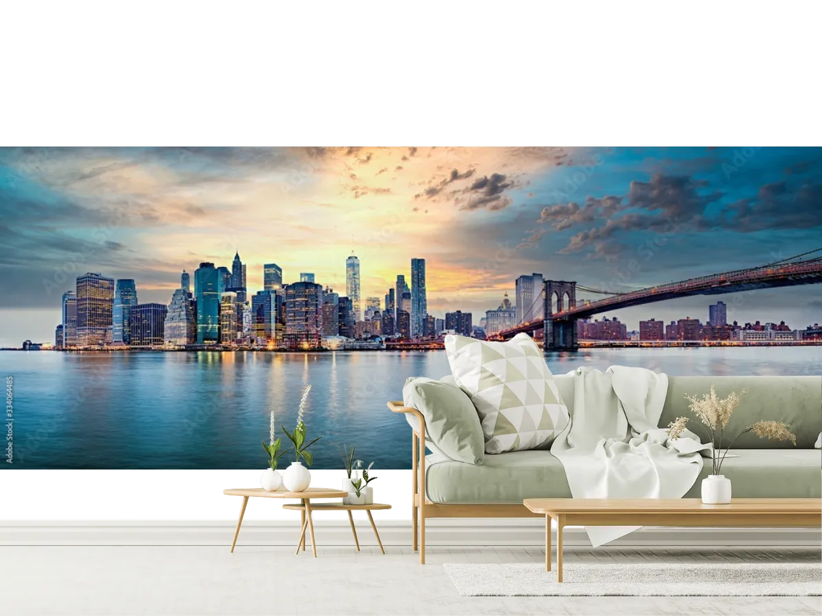 Mural Skyline Espejismo Metropolitano Vinil Arquitectónico Fotomural