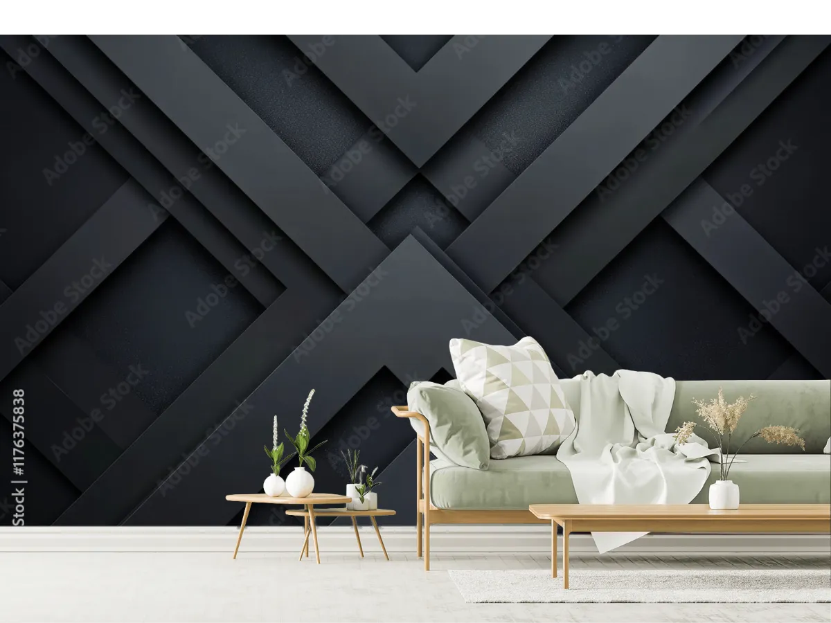 Mural Geométrico Eclipse Urbano en Vinil, Papel Tapiz y Mural Superficies Rugosas
