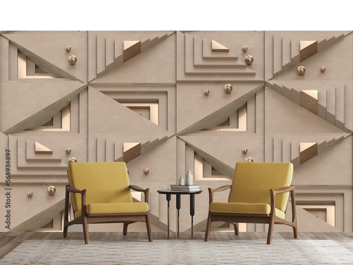 Mural Geométrico Elegancia Infinita para decoración de sala o recámara
