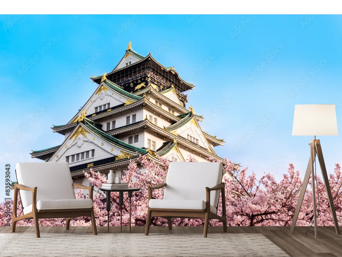 Mural Sakura Imperial para Sala o Habitación - Fotomural Decorativo Japonés