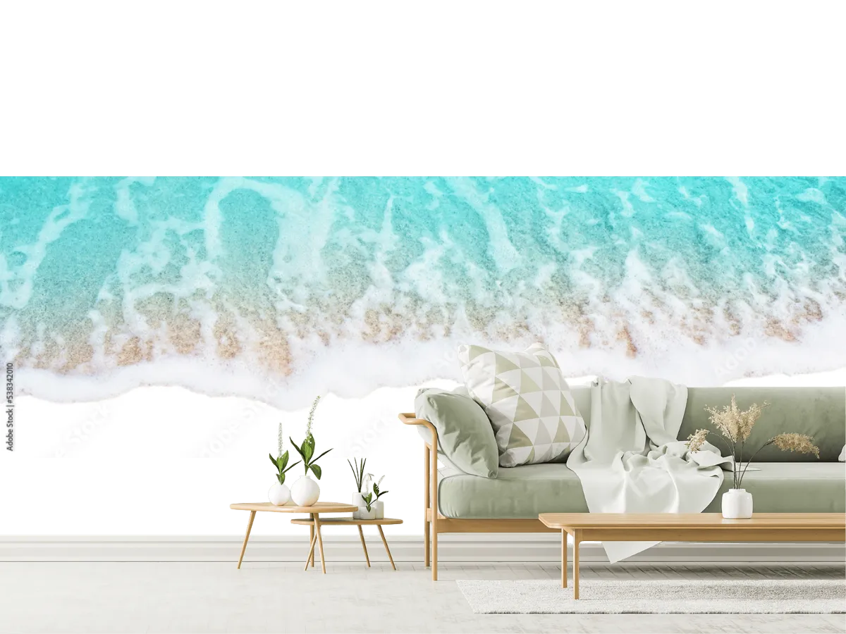 Mural Ola Turquesa Serenidad | Fotomural decorativo para sala o recámara