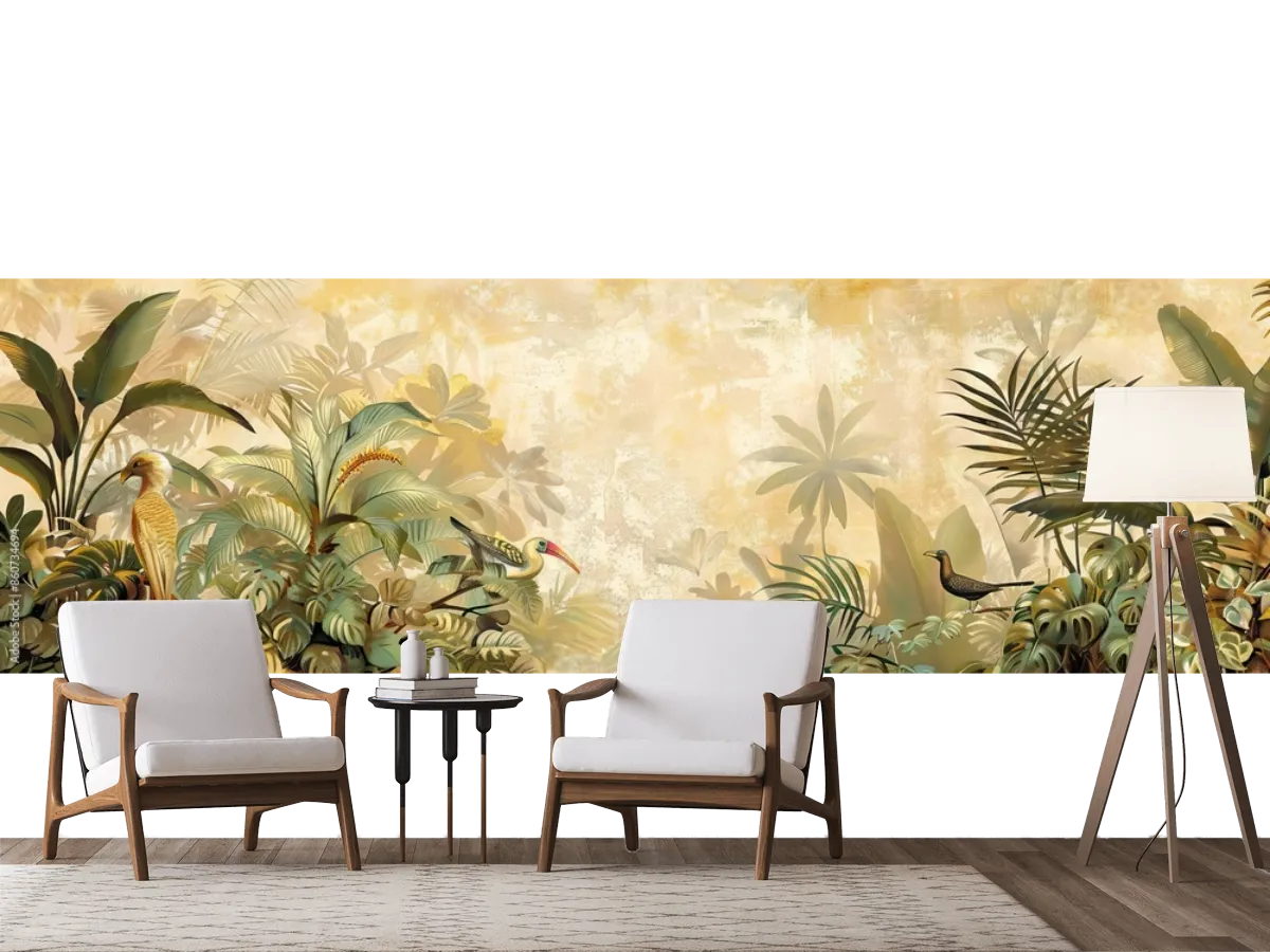 Fotomural Tropical Amanecer – Vinil Arquitectónico & Tapiz Decorativo