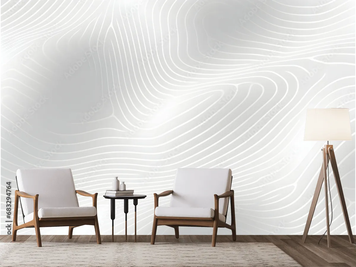 Mural Ondas Luz Minimalista | Fotomural Decorativo para Sala
