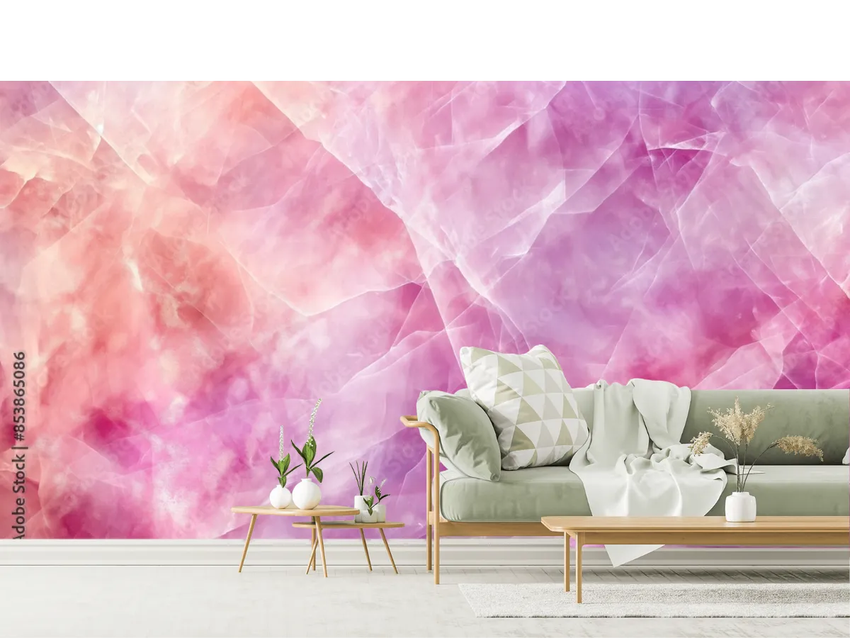 Beautiful pink quartz crystal texture background