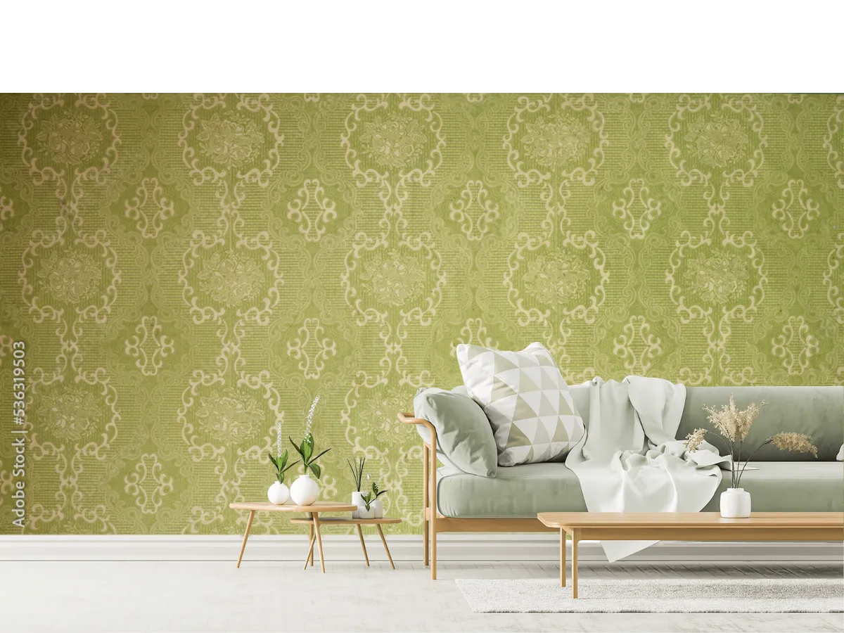 Mural Verde Nostalgia Arabescos – Fotomural Decorativo para Pared