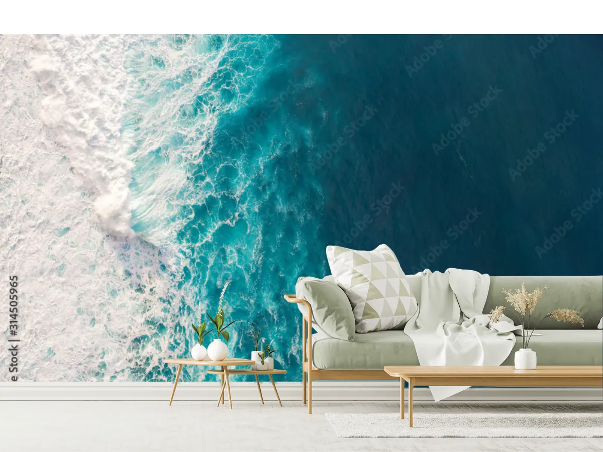 Mural Ola Turquesa Esencia – Fotomural de Pared Personalizable