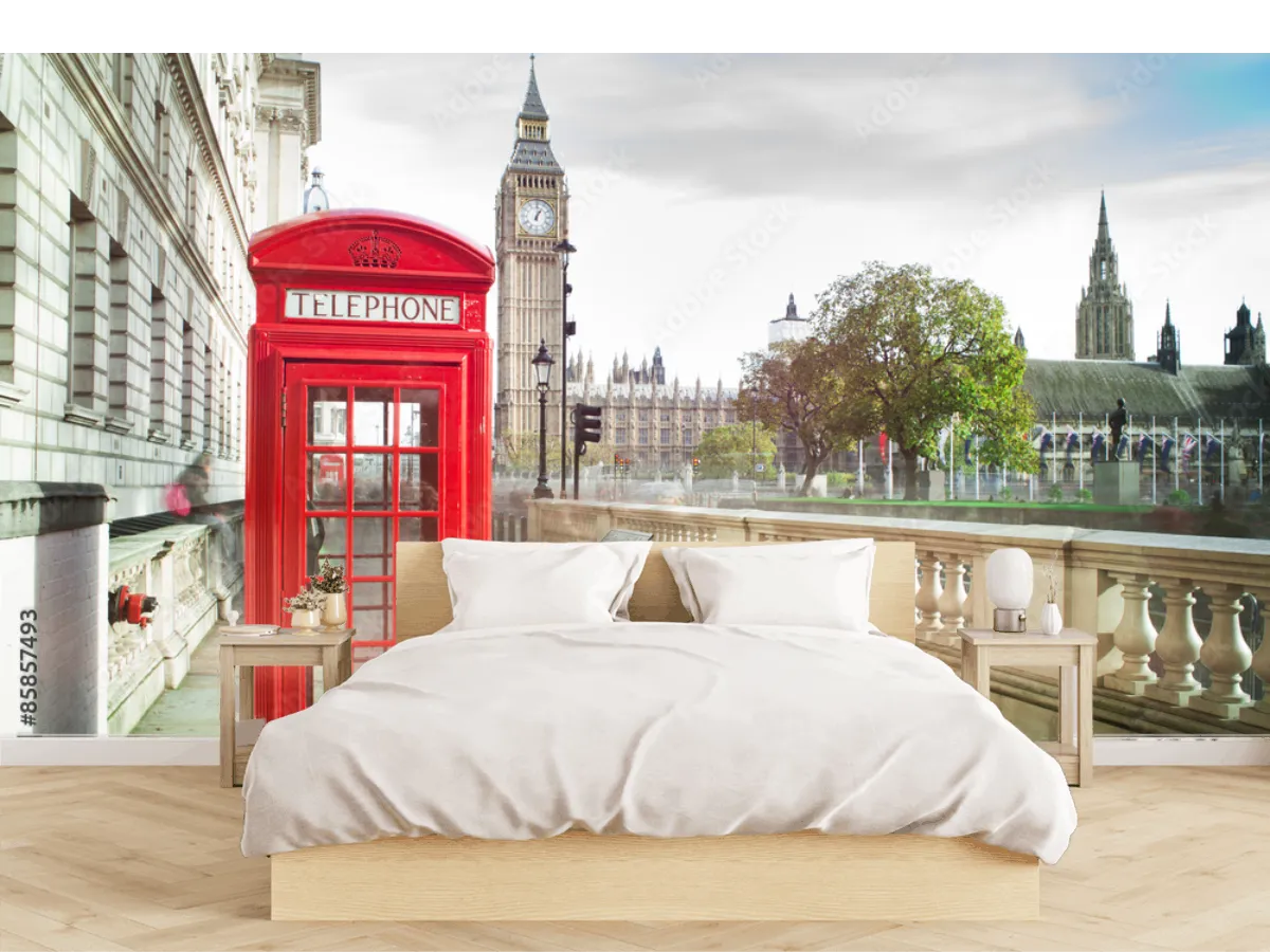 Mural Londres Encanto Urbano en Vinil Arquitectónico o Papel Tapiz | Fotomural decorativo para sala