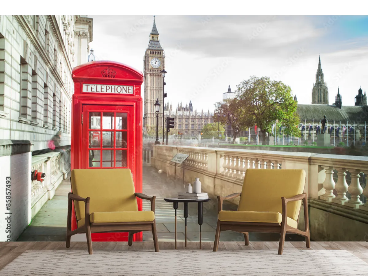 Mural Londres Encanto Urbano en Vinil Arquitectónico o Papel Tapiz | Fotomural decorativo para sala