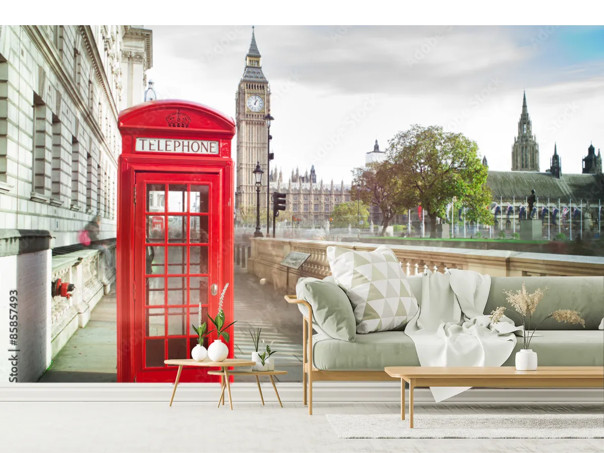 Mural Londres Encanto Urbano en Vinil Arquitectónico o Papel Tapiz | Fotomural decorativo para sala