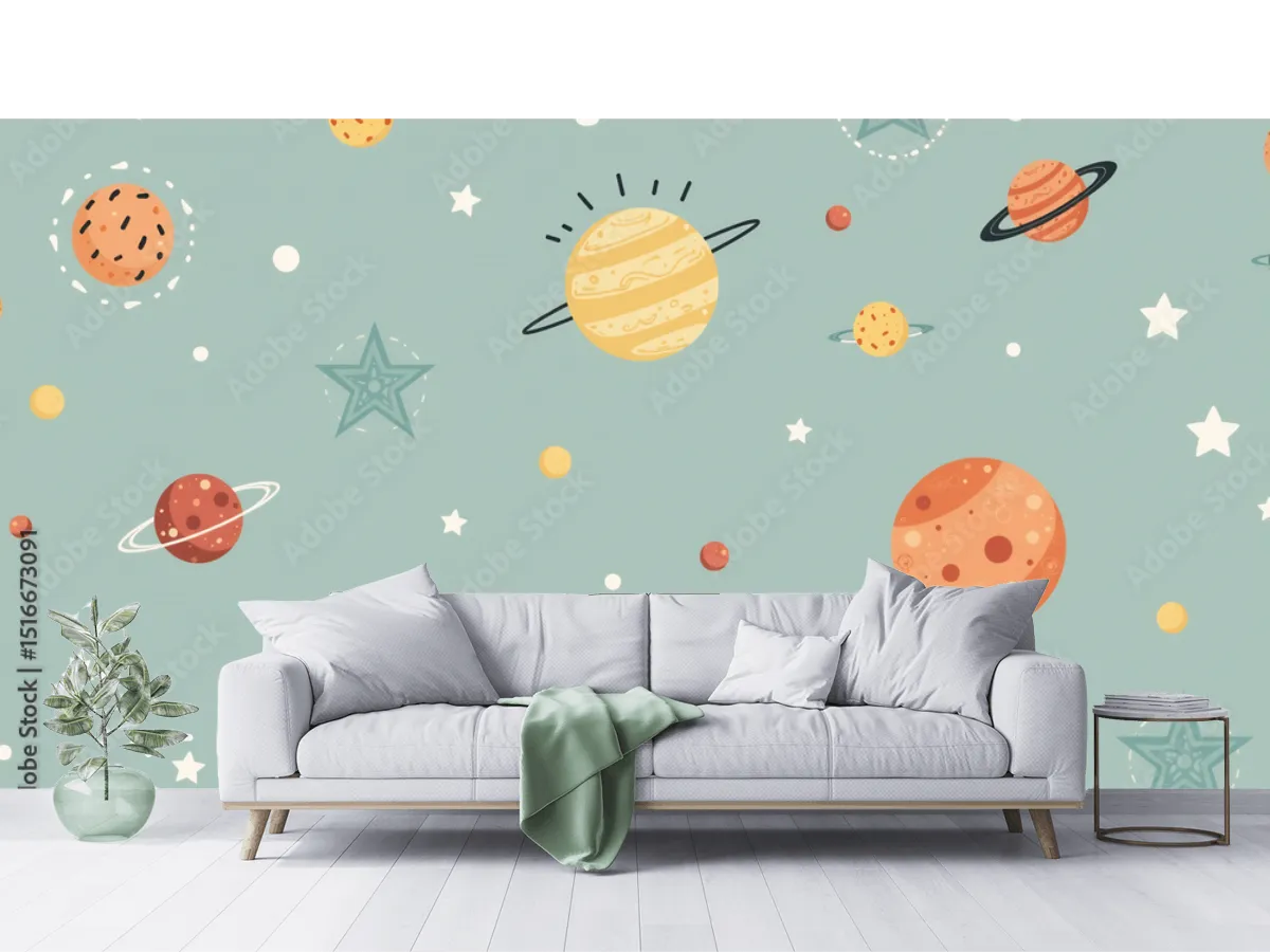 Mural Espacial Galaxia Infantil – fotomural decorativo pared vinil/papel tapiz