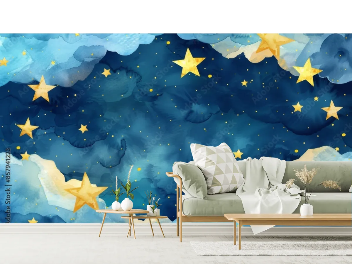 Mural Cielo de Ensueño Estrellado para Pared | Fotomural Decorativo Infantil