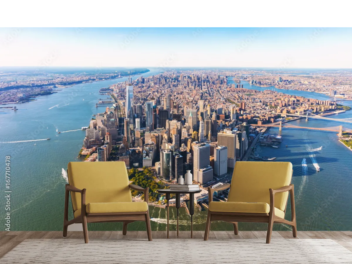 Fotomural Mural Manhattan Esplendor Skyline en Vinil o Papel Tapiz
