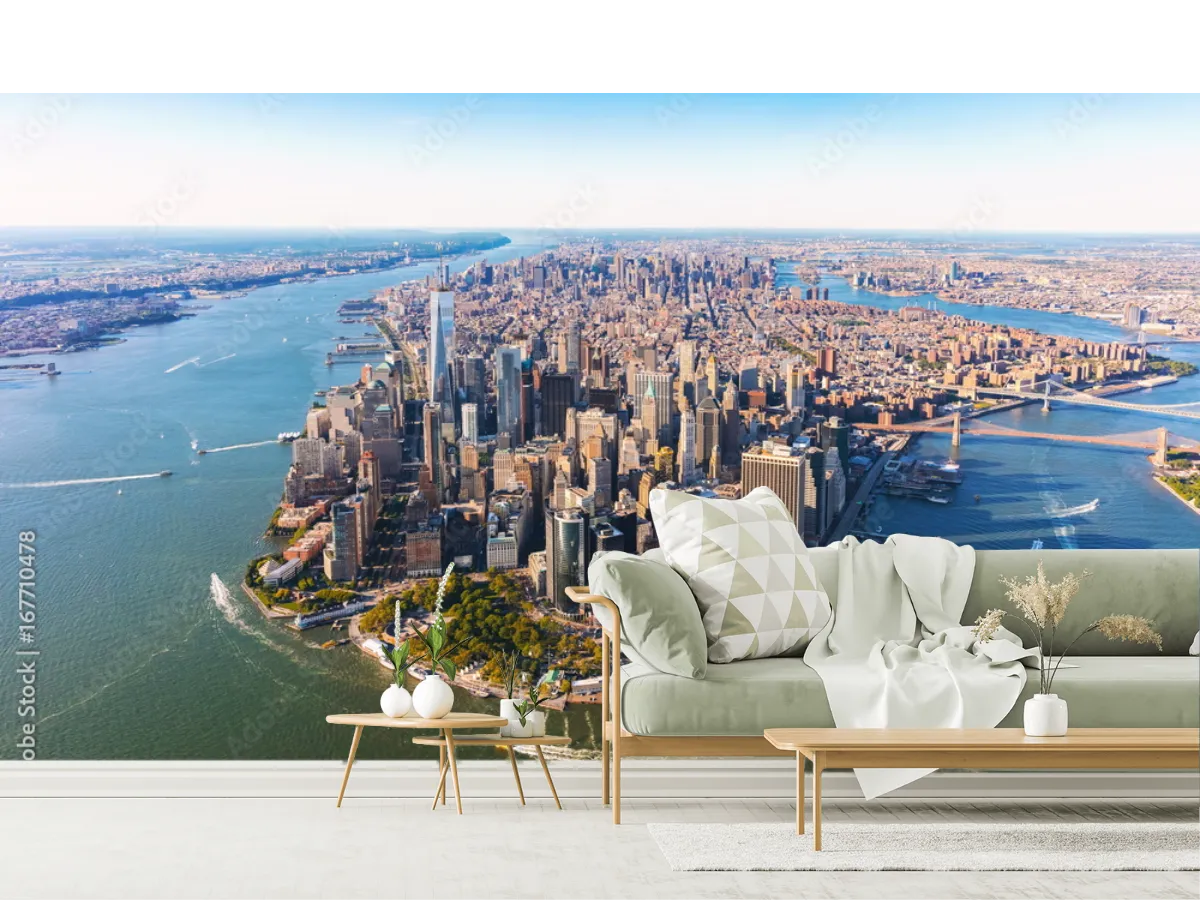 Fotomural Mural Manhattan Esplendor Skyline en Vinil o Papel Tapiz