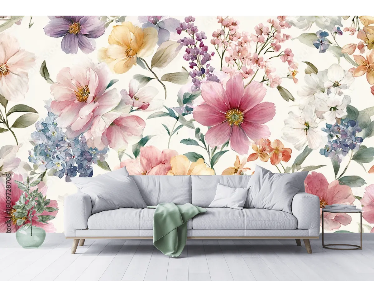 Mural Floral Dulce Primavera – Fotomural decorativo para sala y recámara