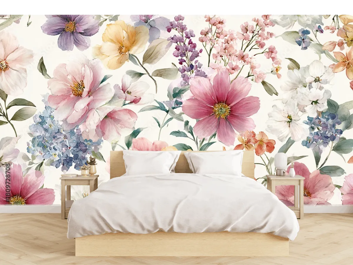 Mural Floral Dulce Primavera – Fotomural decorativo para sala y recámara