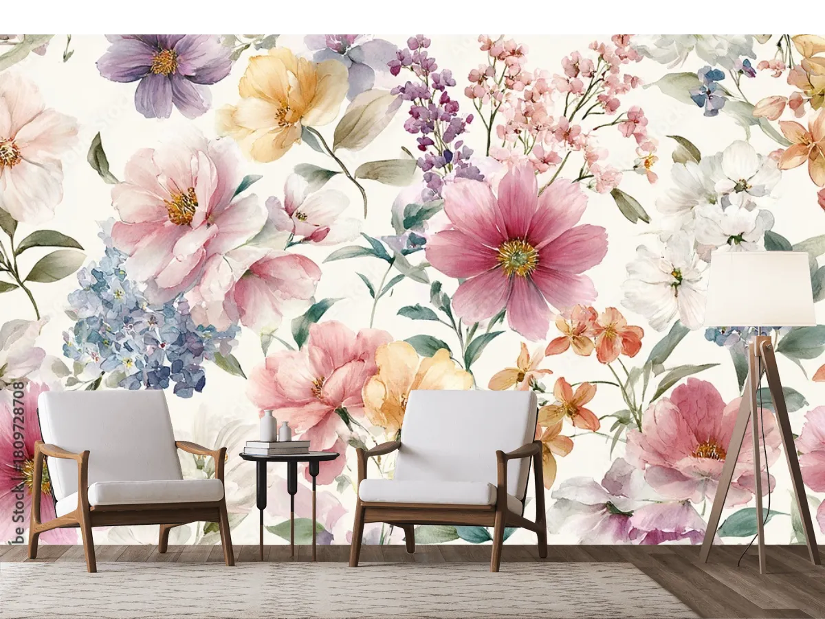 Mural Floral Dulce Primavera – Fotomural decorativo para sala y recámara