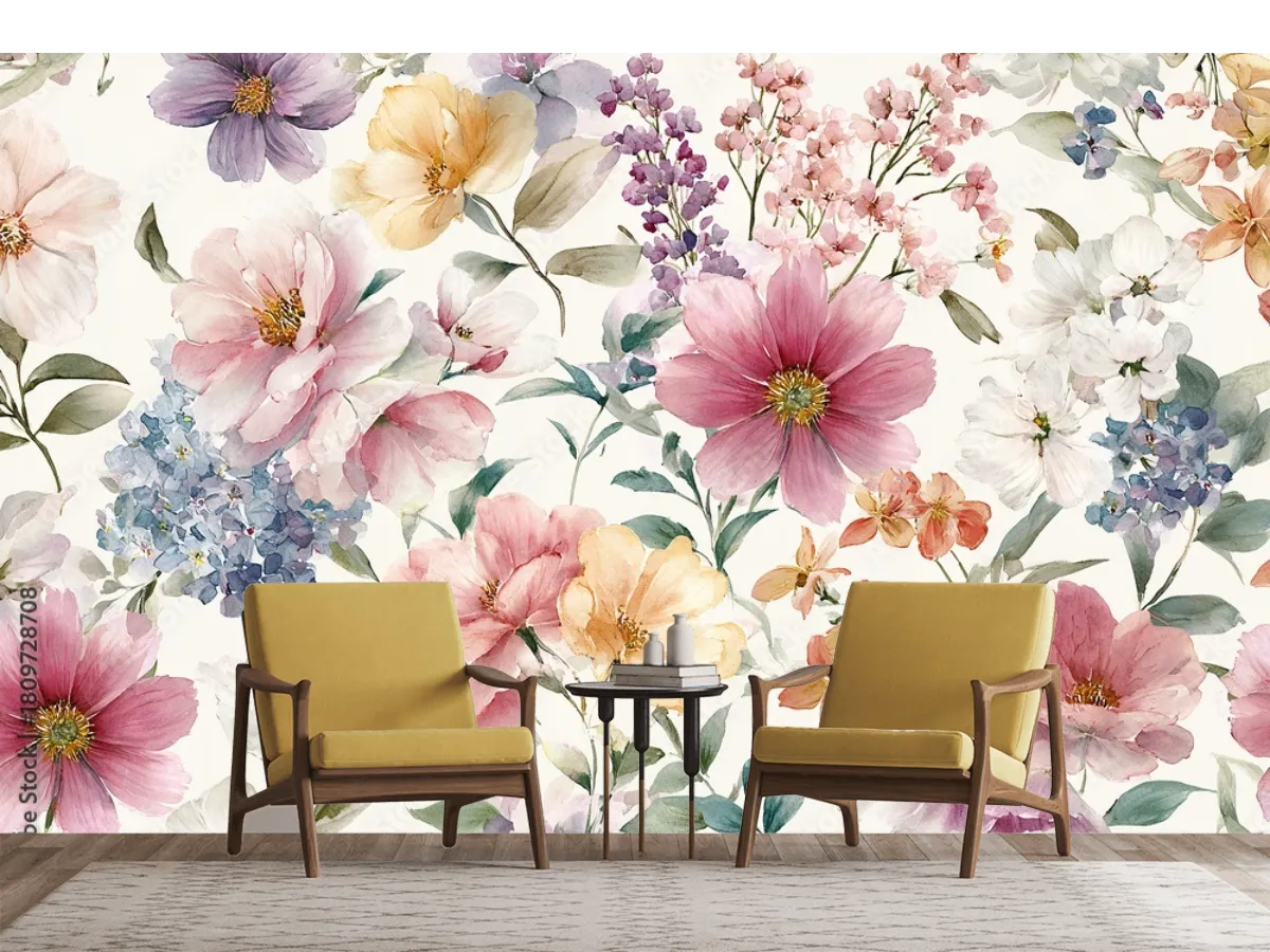 Mural Floral Dulce Primavera – Fotomural decorativo para sala y recámara