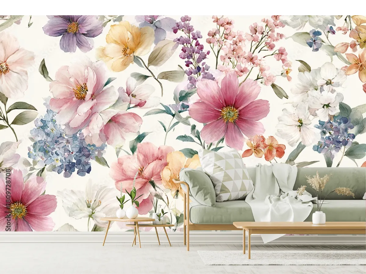 Mural Floral Dulce Primavera – Fotomural decorativo para sala y recámara