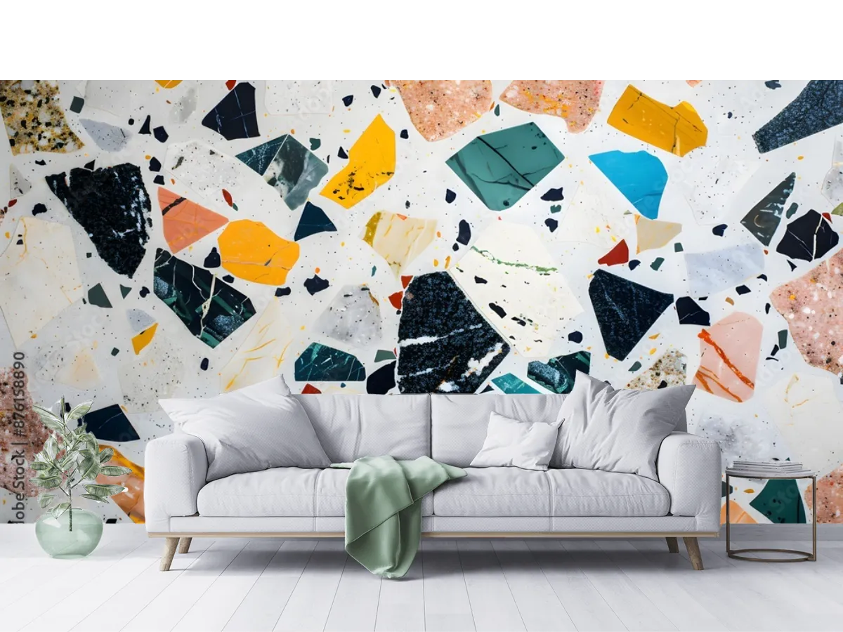 Mural Modelo Terrazzo Vibrante para decoración mural sala comedor