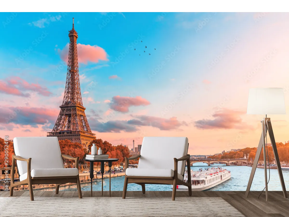 Mural París Atardecer Soñado Vinil Arquitectónico | Fotomural decorativo para sala