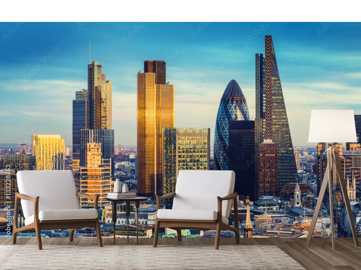 Mural Skyline Dorado Londres – Fotomural decorativo personalizable