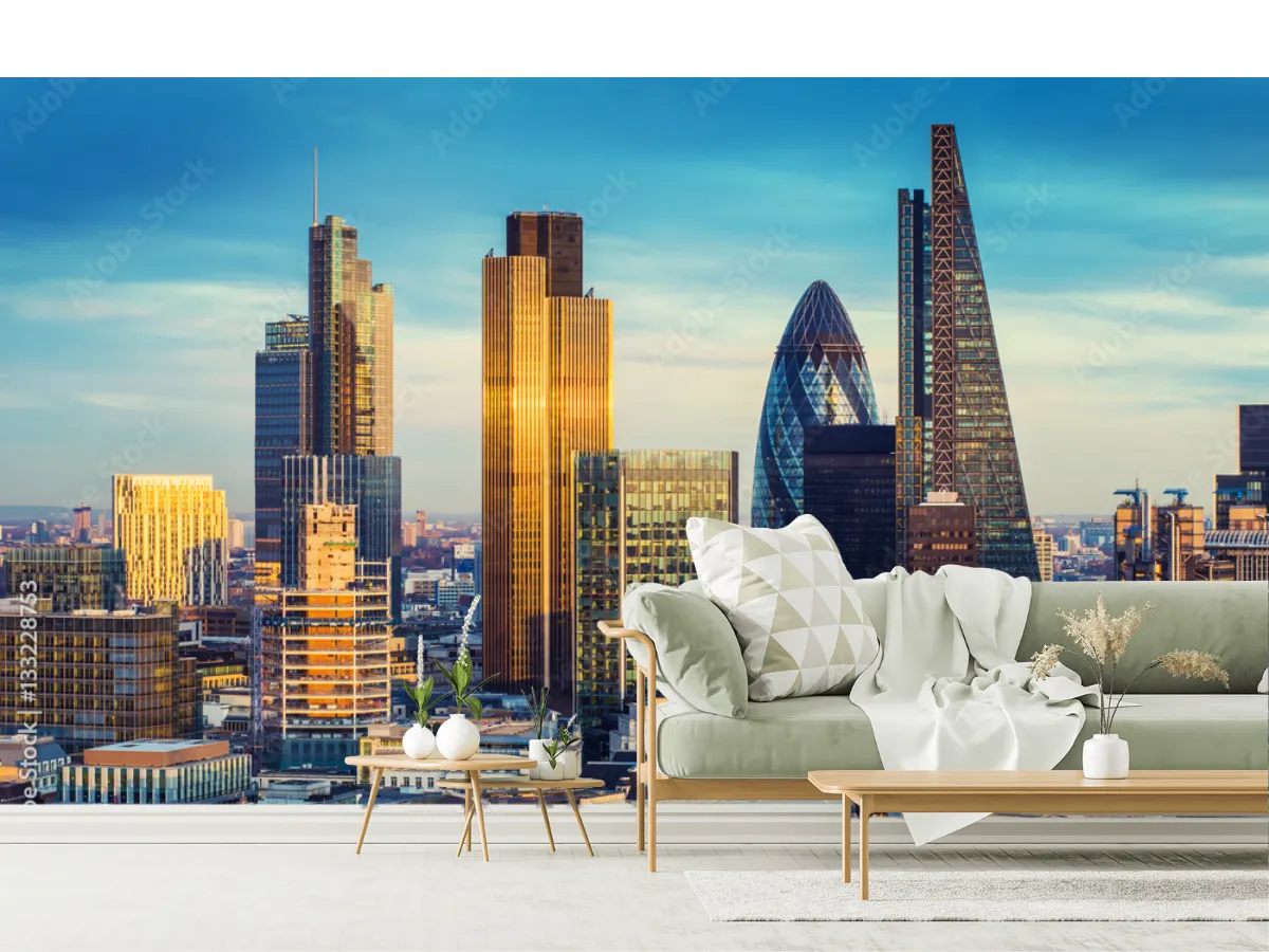 Mural Skyline Dorado Londres – Fotomural decorativo personalizable