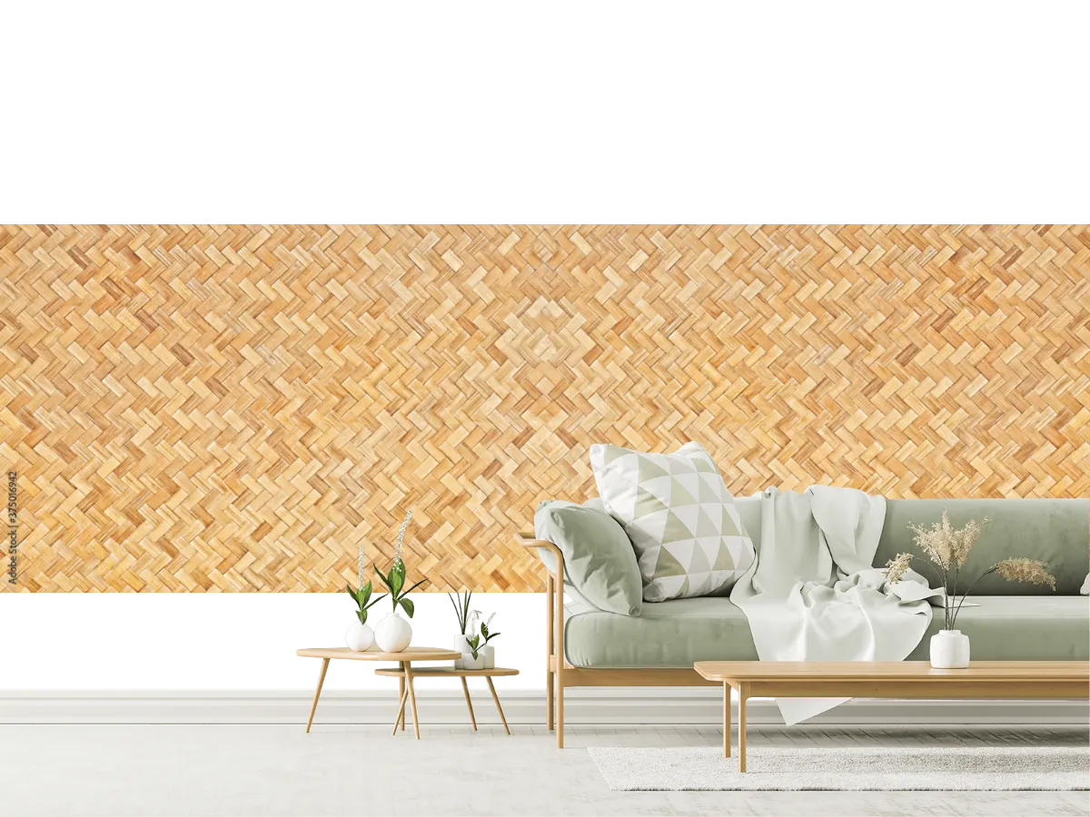 Mural Tejido Natural Étnico para Decoración de Pared en Vinil o Papel Tapiz