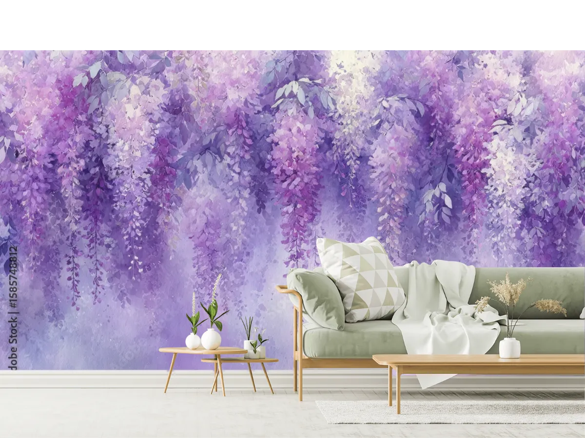 Mural Elegancia Lavanda para Decoración de Salas y Recámaras Vinil Arquitectónico