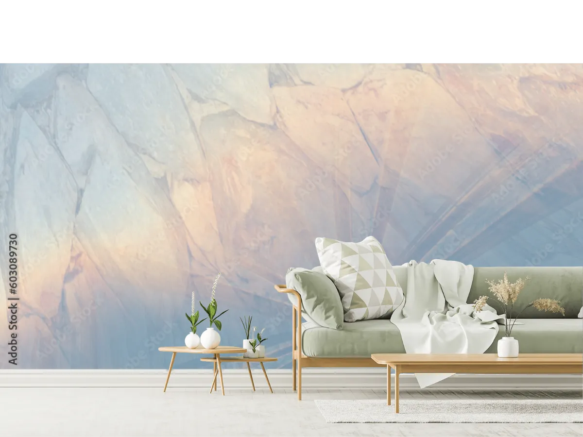 Mural Reflejo Aurora para sala o recámara, vinil arquitectónico/papel tapiz