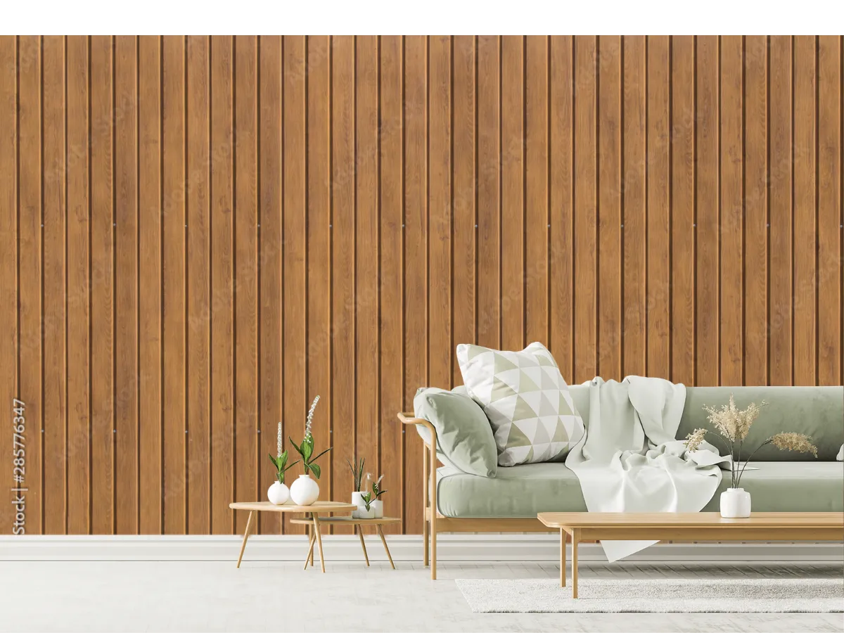 Mural Lineal Amanecer de Madera para Decoración de Pared | Vinil Arquitectónico y Papel Tapiz Disponibles