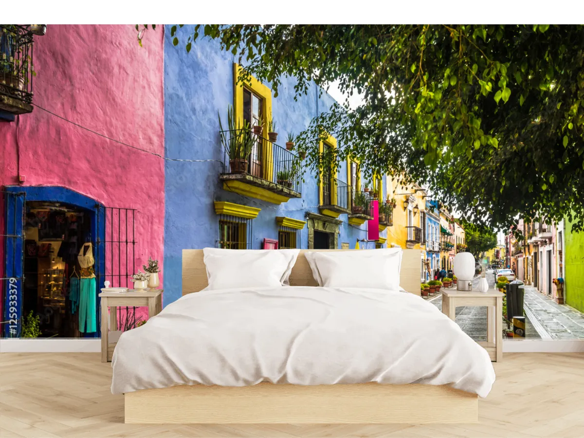 Mural Colores de Querétaro en Vinil Arquitectónico para decoración de sala